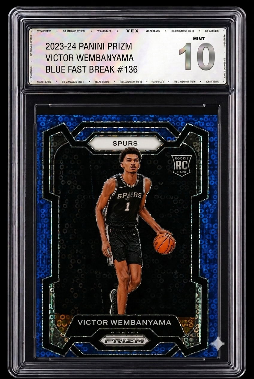 2023 PRIZM VICTOR WEMBANYAMA BLUE FAST BREAK VEX 등급 카드